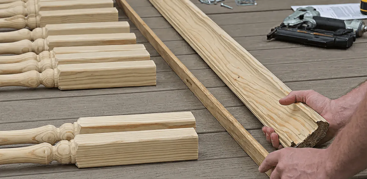 Handrail installation materials and wood components for stair rail work in Ann Arbor, MI